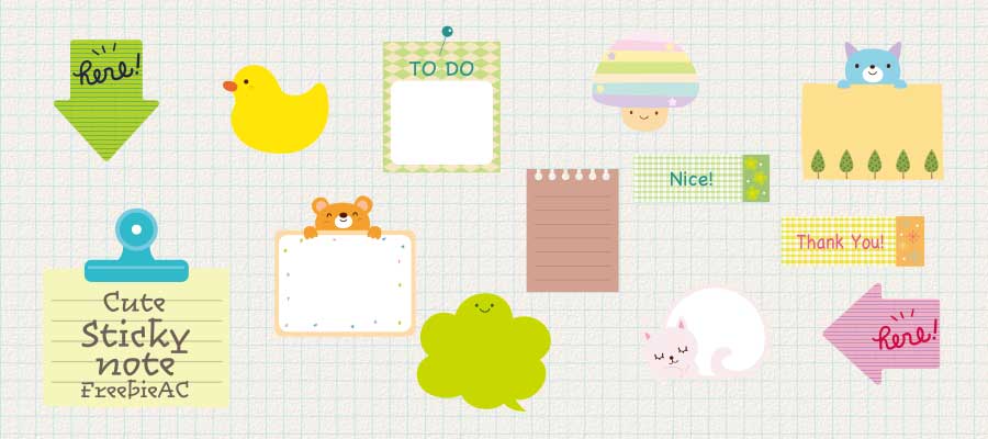 Illustration of cute sticky notes